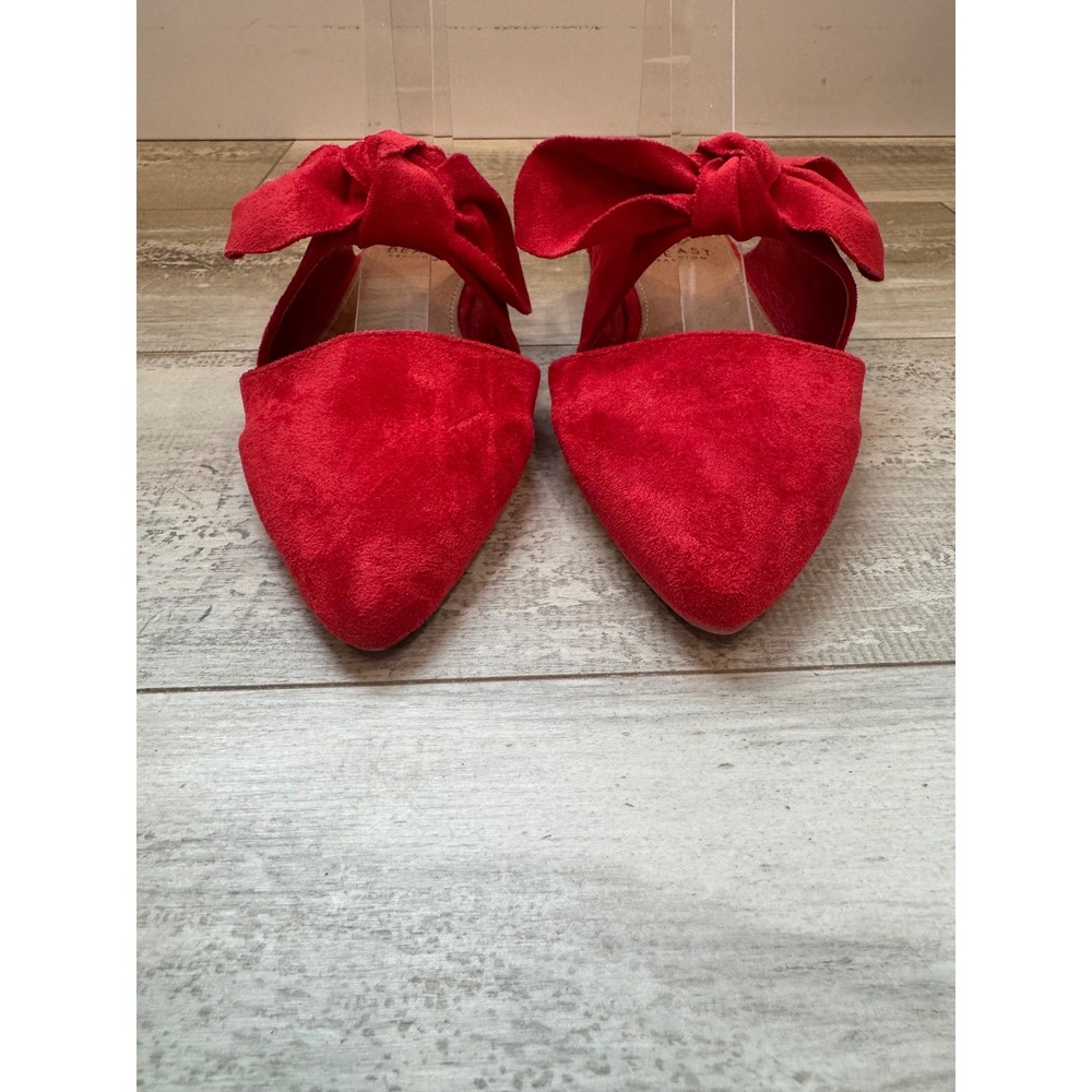 Beast Fashion Maisy Bow Mule Coquette Balletcore Women's 6 Red Pointed Toe Flat - Picture 4 of 10